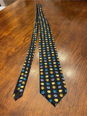 St Loren 100% Italian silk tie with piggy bank coin money
